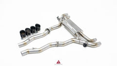 BMW M8 M8C F92 F93 2019-ON (4.4T) with Aftermarket Parts - Catback Exhaust with Valve Quadtips Stainless Steel / Titanium from ArmorExtend