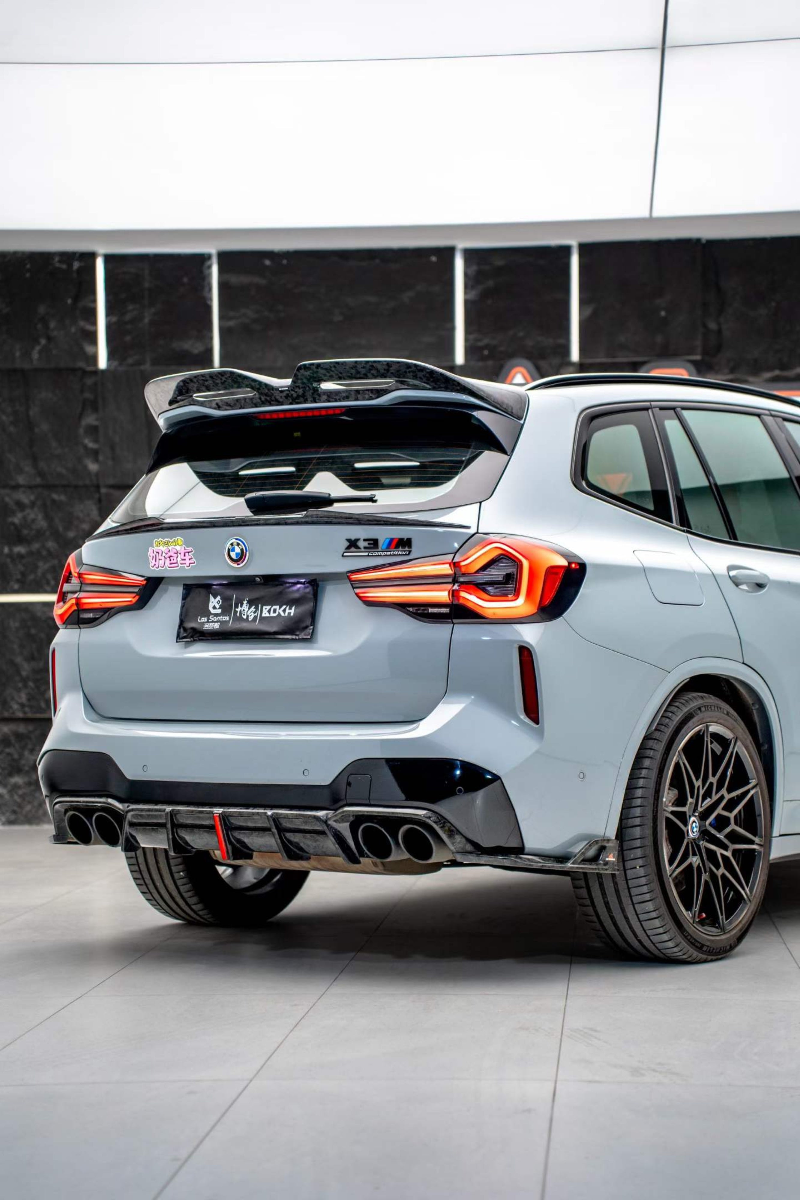 BMW X3M X3MC F97 (Fits Both Pre-LCI & LCI) 2019 2020 2021 2022 2023 2024 with Aftermarket Parts - AE V2 Style Rear Diffuser Carbon Fiber from ArmorExtend