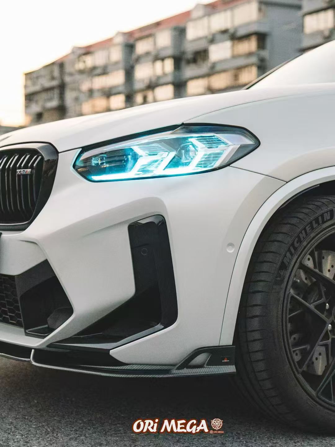 BMW X3M X3MC F97 LCI 2022 2023 2024 & X4M X4MC F98 LCI 2022 2023 2024 with Aftermarket Parts - AE Front Lip Carbon Fiber from ArmorExtend