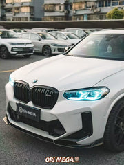 BMW X3M X3MC F97 LCI 2022 2023 2024 & X4M X4MC F98 LCI 2022 2023 2024 with Aftermarket Parts - AE Front Lip Carbon Fiber from ArmorExtend
