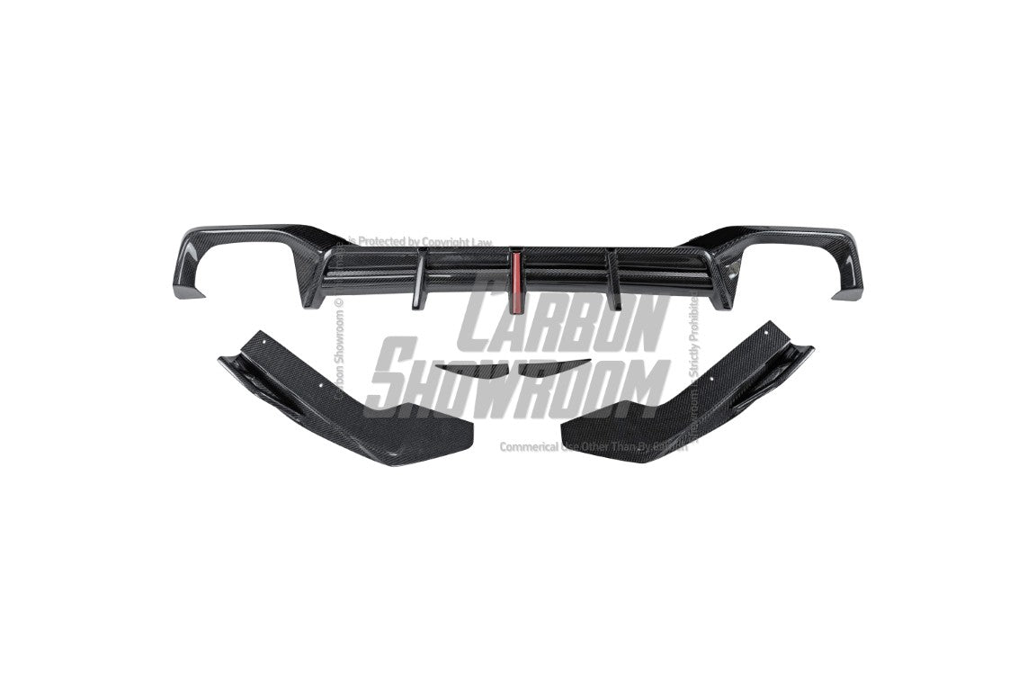 BMW X4 xDrive 30i (with M-Package Bumper) & M40i G02 LCI 2022 2023 2024 with Aftermarket Parts - AE Style Diffuser & Canards Carbon Fiber from ArmorExtend