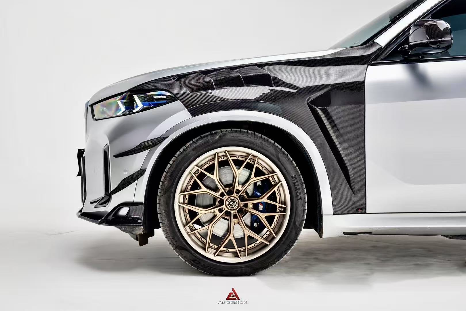 BMW X5 s/x Drive 40i & xDrive 50e (With M-Package, does not fit base model) & M60i G05 LCI 2023-ON with Aftermarket Parts - AE Style Carbon Fiber Front Canards from ArmorExtend
