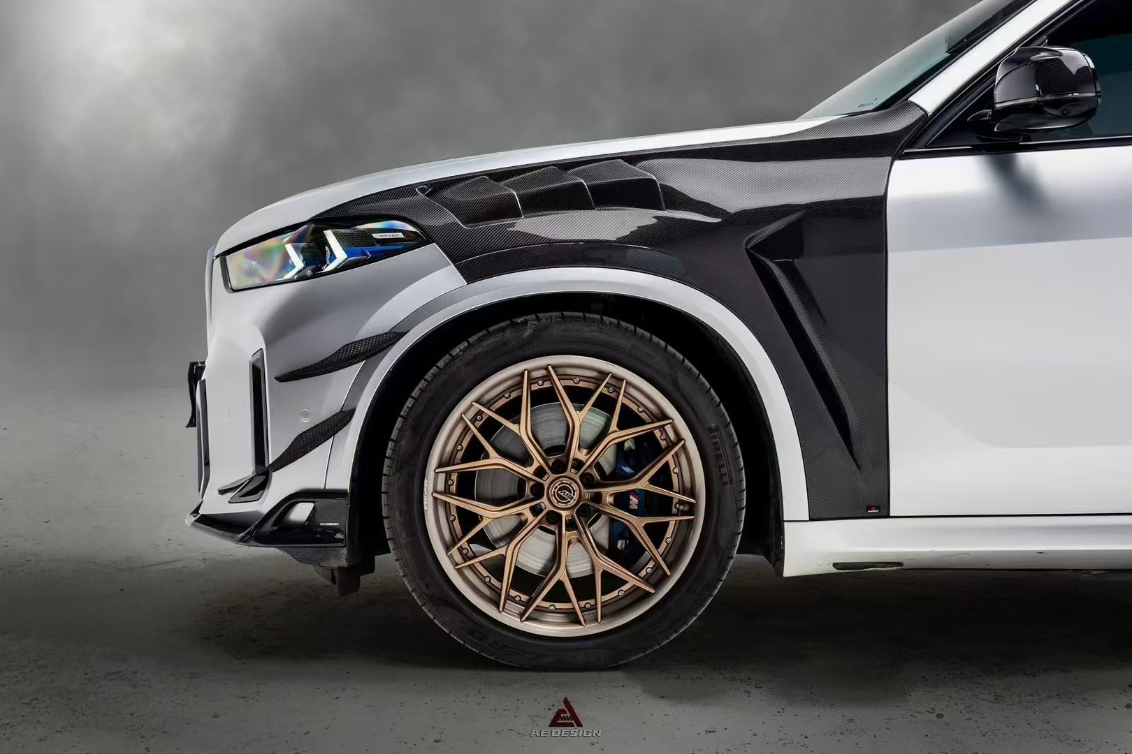 BMW X5 s/x Drive 40i & xDrive 50e (With M-Package, does not fit base model) & M60i G05 LCI 2024-ON with Aftermarket Parts - AE Style?Front Canards Carbon Fiber from?ArmorExtend