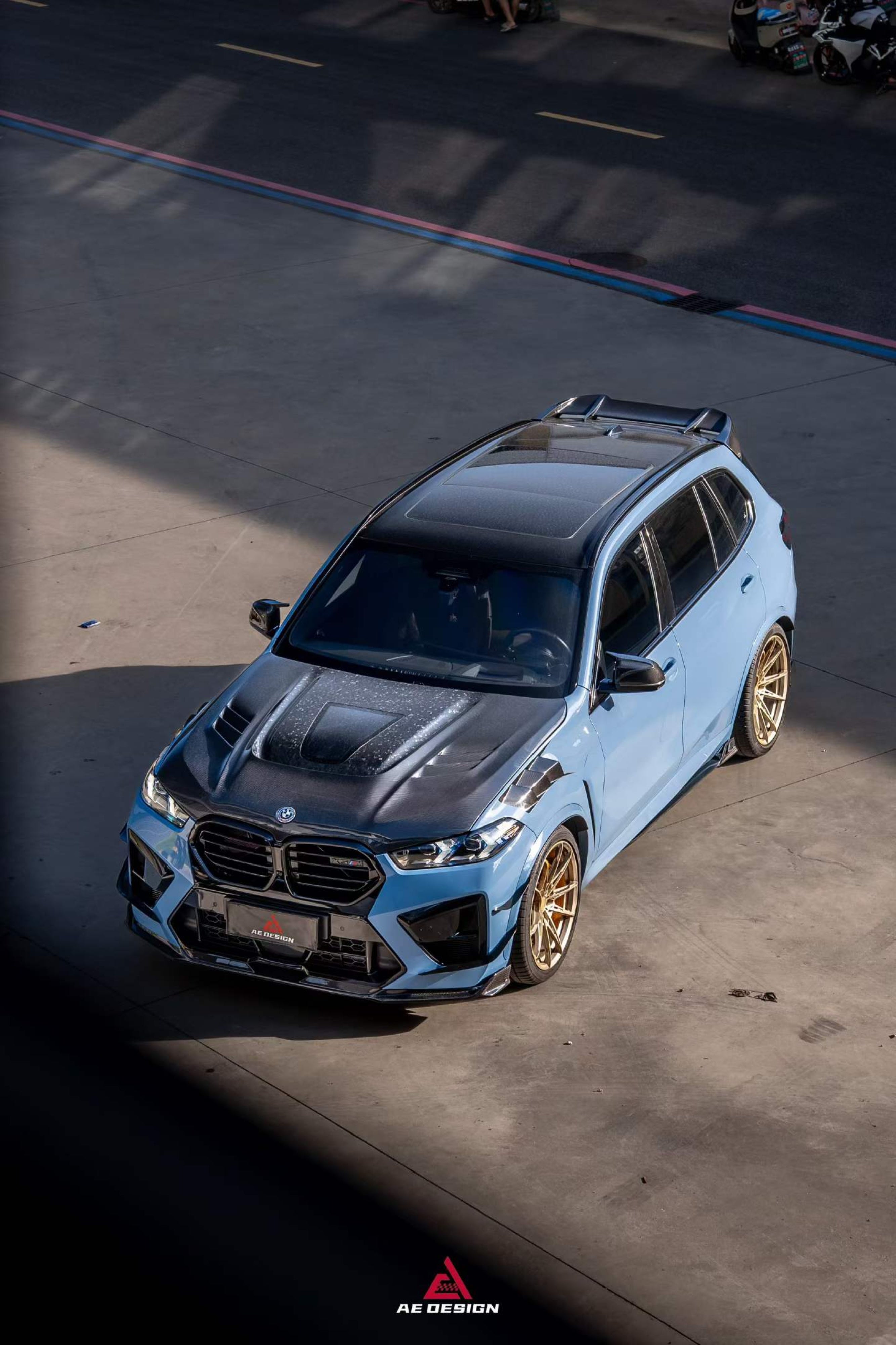 BMW X5M X5MC F95 & X6M X6MC F96 2024-ON (LCI) With Aftermarket Parts - AE Style Front Lip Carbon Fiber?from ArmorExtend
