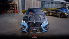 BMW X5M X5MC F95 & X6M X6MC F96 2024-ON (LCI) With Aftermarket Parts - AE Style Front Lip Pre-preg Carbon Fiber from ArmorExtend