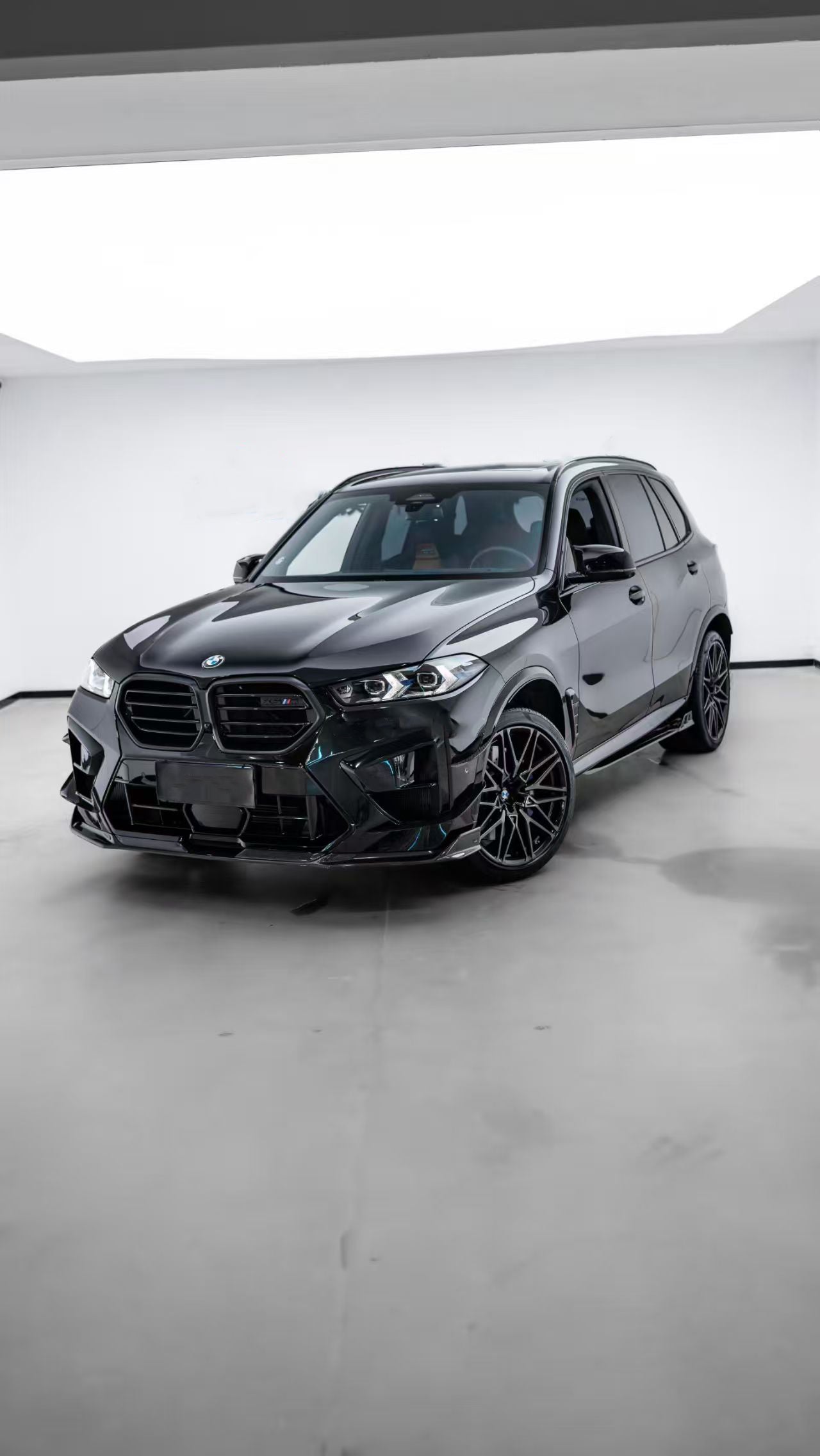 BMW X5M X5MC F95 & X6M X6MC F96 2024-ON (LCI) With Aftermarket Parts - AE Style Front Lip Pre-preg Carbon Fiber from ArmorExtend