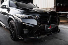 BMW X5M X5MC F95 & X6M X6MC F96 2024-ON (LCI) With Aftermarket Parts - AE Style Front Lip Pre-preg Carbon Fiber from ArmorExtend