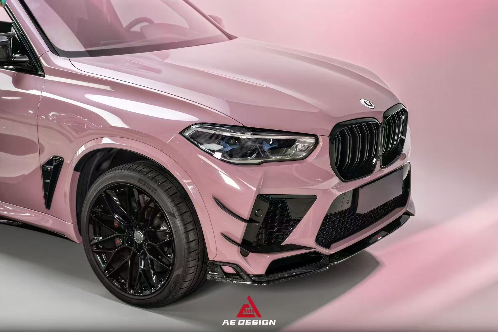 BMW X5M X5MC F95 Pre-LCI 2020 2021 2022 2023 with Aftermarket Parts - AE Style Front Canards Carbon Fiber from ArmorExtend
