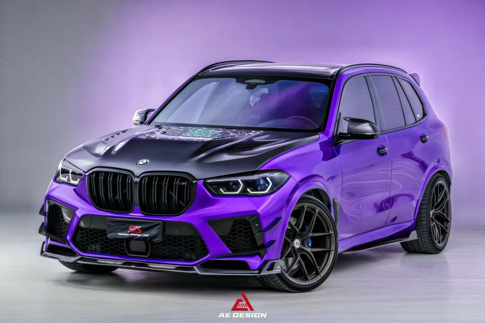 BMW X5M X5MC F95 Pre-LCI 2020 2021 2022 2023 with Aftermarket Parts - AE Style Front Canards Carbon Fiber from ArmorExtend