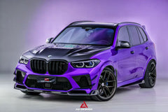 BWM X5M X5MC F95 Pre-LCI 2020 2021 2022 2023 with Aftermarket Parts - AE Style Front Lip Carbon Fiber from ArmorExtend