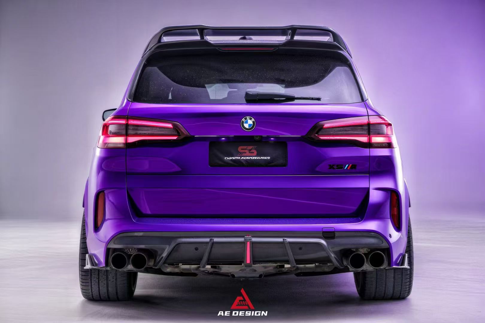 BMW X5M X5MC F95 (Fits Both Pre-LCI & LCI) 2020 2021 2022 2023 2024 & X6M X6MC F96 (Fits Both Pre-LCI & LCI) 2020 2021 2022 2023 2024 with Aftermarket Parts - AE Style Rear Diffuser & Canards Pre-preg Carbon Fiber from ArmorExtend
