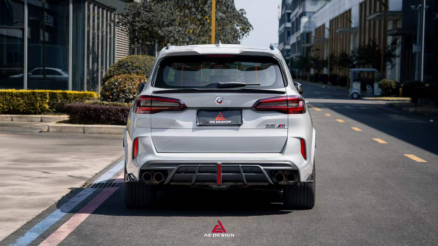 BMW X5 G05 M50i X/S Drive 40i (with M-Package) (Fits Both Pre-LCI & LCI) 2019-ON & X5M X5MC F95 (Fits Both Pre-LCI & LCI) 2020 2021 2022 2023 2024?with Aftermarket Parts - AE Style Rear Spoiler Carbon Fiber from ArmorExtend