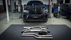 BMW X5M X5MC F95 & X6M X6MC F96 Pre-LCI 2020 2021 2022 2023 with Aftermarket Parts - Catback Exhaust Quadtips with Valve Stainless Steel / Titanium from?ArmorExtend