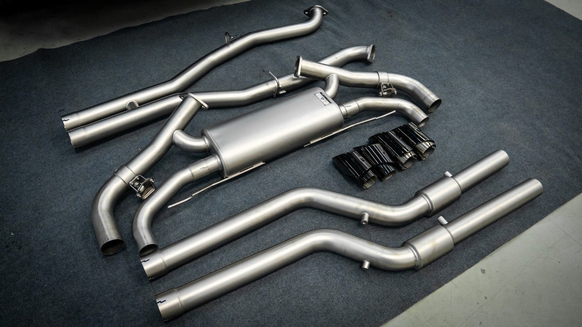 BMW X5M X5MC F95 & X6M X6MC F96 Pre-LCI 2020 2021 2022 2023 with Aftermarket Parts - Catback Exhaust Quadtips with Valve Stainless Steel / Titanium from?ArmorExtend
