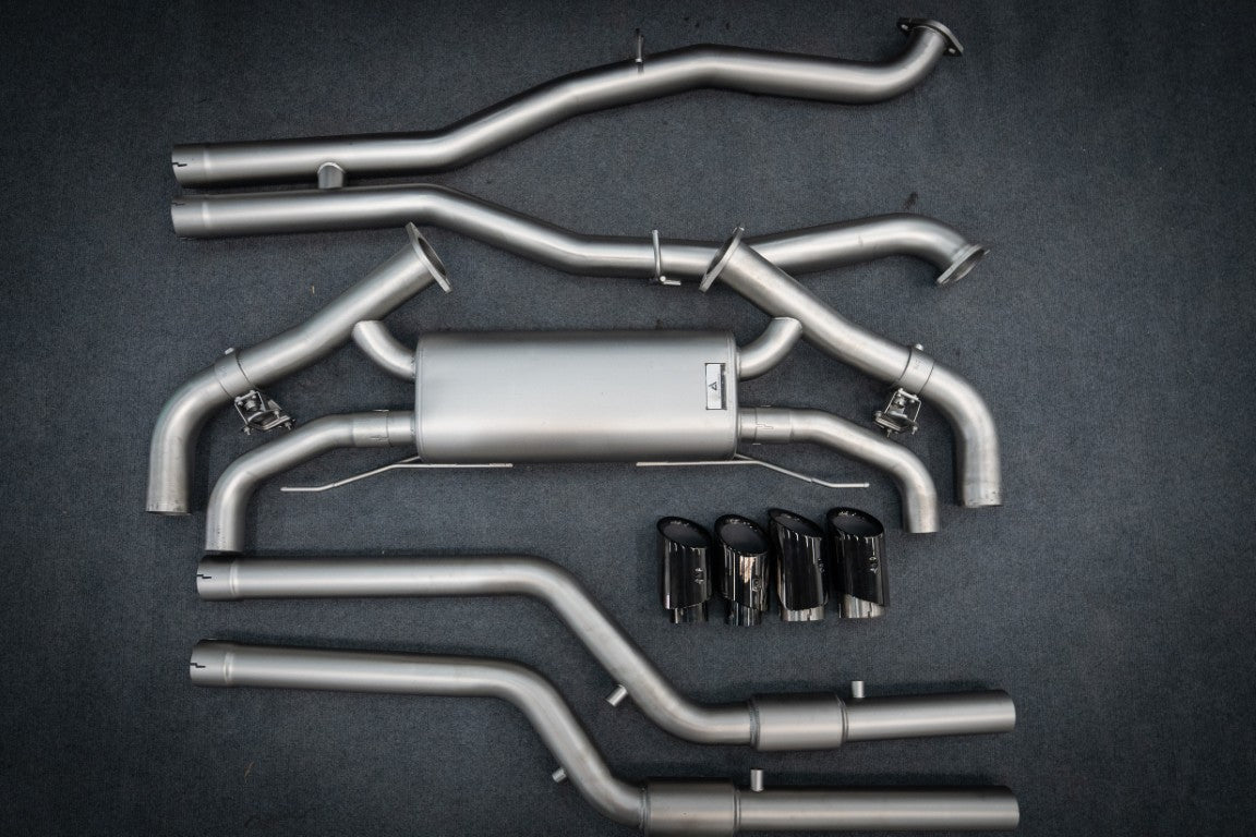BMW X5M X5MC F95 & X6M X6MC F96 Pre-LCI 2020 2021 2022 2023 with Aftermarket Parts - Catback Exhaust Quadtips with Valve Stainless Steel / Titanium from?ArmorExtend