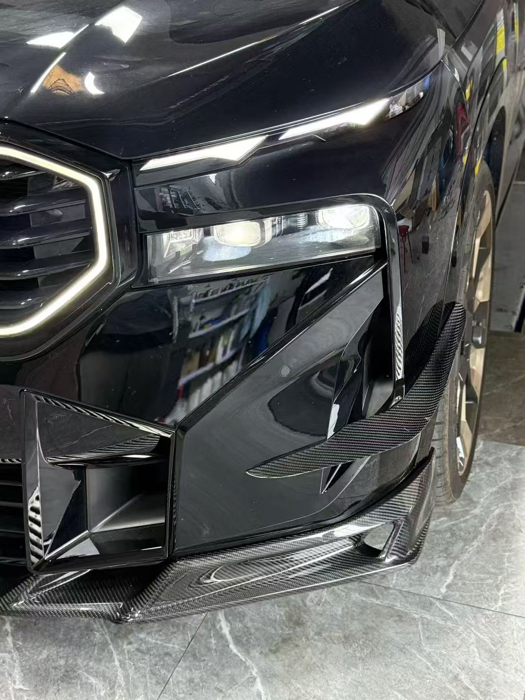 BMW XM / XM Label Red G09 2023-ON with Aftermarket Parts - AE Front Lip Pre-preg Carbon Fiber from ArmorExtend