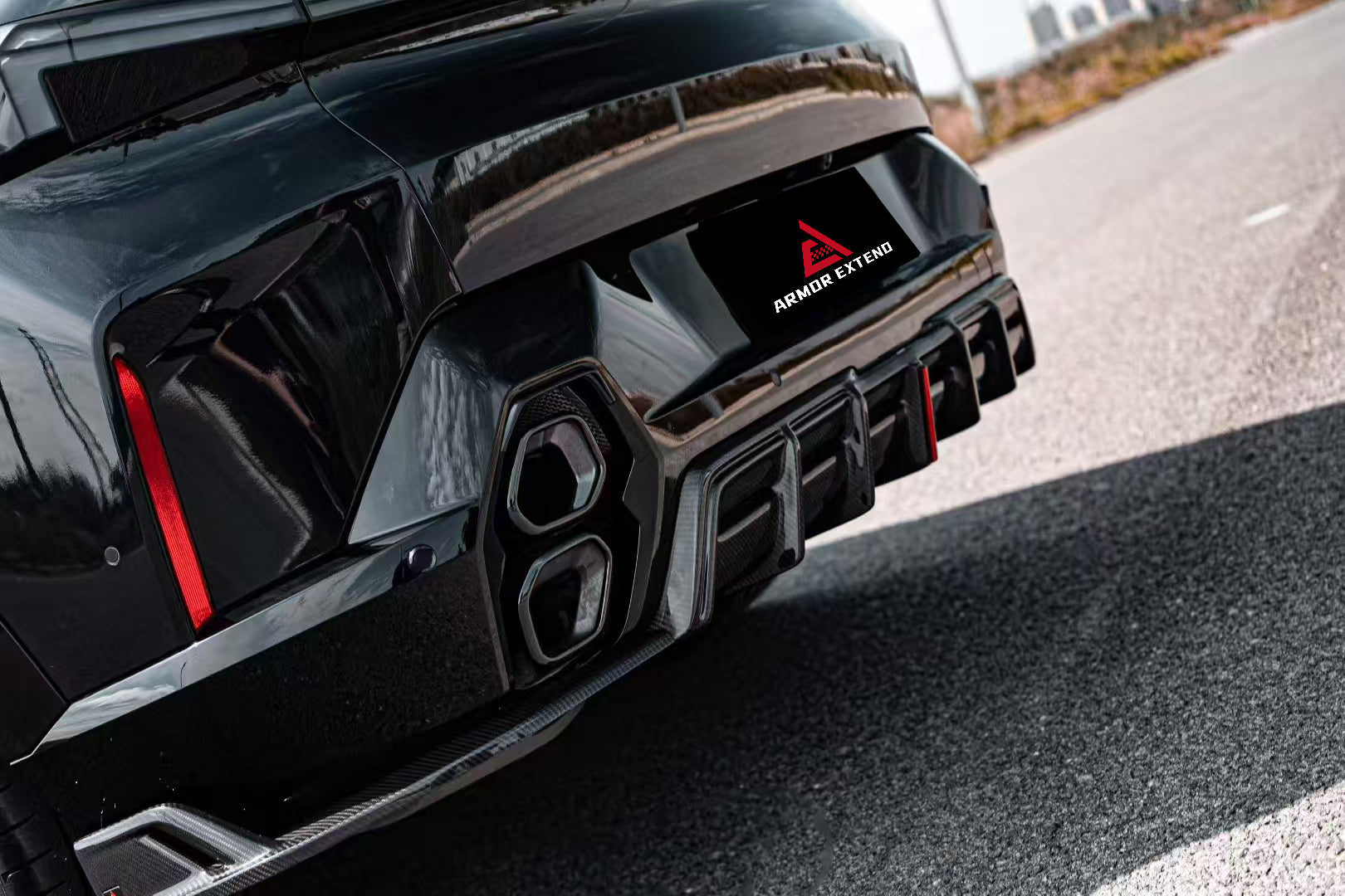 BMW XM / XM Label Red G09 2023-ON with Aftermarket Parts - AE Rear Diffuser & Canards Pre-preg Carbon Fiber from ArmorExtend
