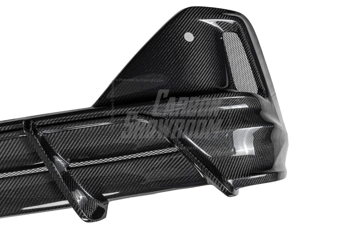 BMW i5 xDrive40 / eDrive40 (with M-package bumper, does not fit base mode) / M60 G60 G61 2024-ON & 5 Series 540i xDrive / 530i xDrive / 530i (with M-package bumper, does not fit base model) / 550e xDrive G60 G61 2024-ON with Aftermarket Parts - AE Design Rear Diffuser & Rear Canards Carbon Fiber from ArmorExtend