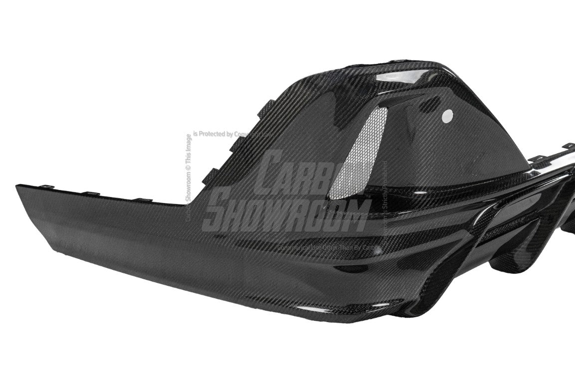 BMW i5 xDrive40 / eDrive40 (with M-package bumper, does not fit base mode) / M60 G60 G61 2024-ON & 5 Series 540i xDrive / 530i xDrive / 530i (with M-package bumper, does not fit base model) / 550e xDrive G60 G61 2024-ON with Aftermarket Parts - AE Design Rear Diffuser & Rear Canards Carbon Fiber from ArmorExtend