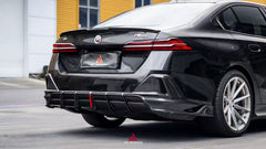 BMW i5 xDrive40 / eDrive40 (with M-package bumper, does not fit base mode) / M60 G60 G61 2024-ON & 5 Series 540i xDrive / 530i xDrive / 530i (with M-package bumper, does not fit base model) / 550e xDrive G60 G61 2024-ON with Aftermarket Parts - AE Design Rear Diffuser & Rear Canards Carbon Fiber from ArmorExtend