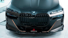 BMW i7 M70 / xDrive60 / eDrive50 G70 2023-ON &?7 Series 760i xDrive / 750e xDrive / 740i xDrive / 740i G70 2023-ON with Aftermarket Parts - AE Style Vacuumed Carbon Front Lip & side splitters?from ArmorExtend 
