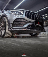 Mercedes Benz GLC43 AMG & GLC300 (with sport-package bumper, does not fit base model) W253 GLC & GLC Coupe 2020 2021 2022 2023 with Aftermarket Parts - AE Style Front Lip Pre-preg Carbon Fiber from ArmorExtend
