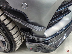 Mercedes Benz GLC43 AMG & GLC300 (with sport-package bumper, does not fit base model) W253 GLC & GLC Coupe 2020 2021 2022 2023 with Aftermarket Parts - AE Style Front Canards Pre-preg Carbon Fiber