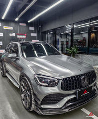 Mercedes Benz GLC43 AMG & GLC300 (with sport-package bumper, does not fit base model) W253 GLC & GLC Coupe 2020 2021 2022 2023 with Aftermarket Parts - AE Style Front Canards Pre-preg Carbon Fiber