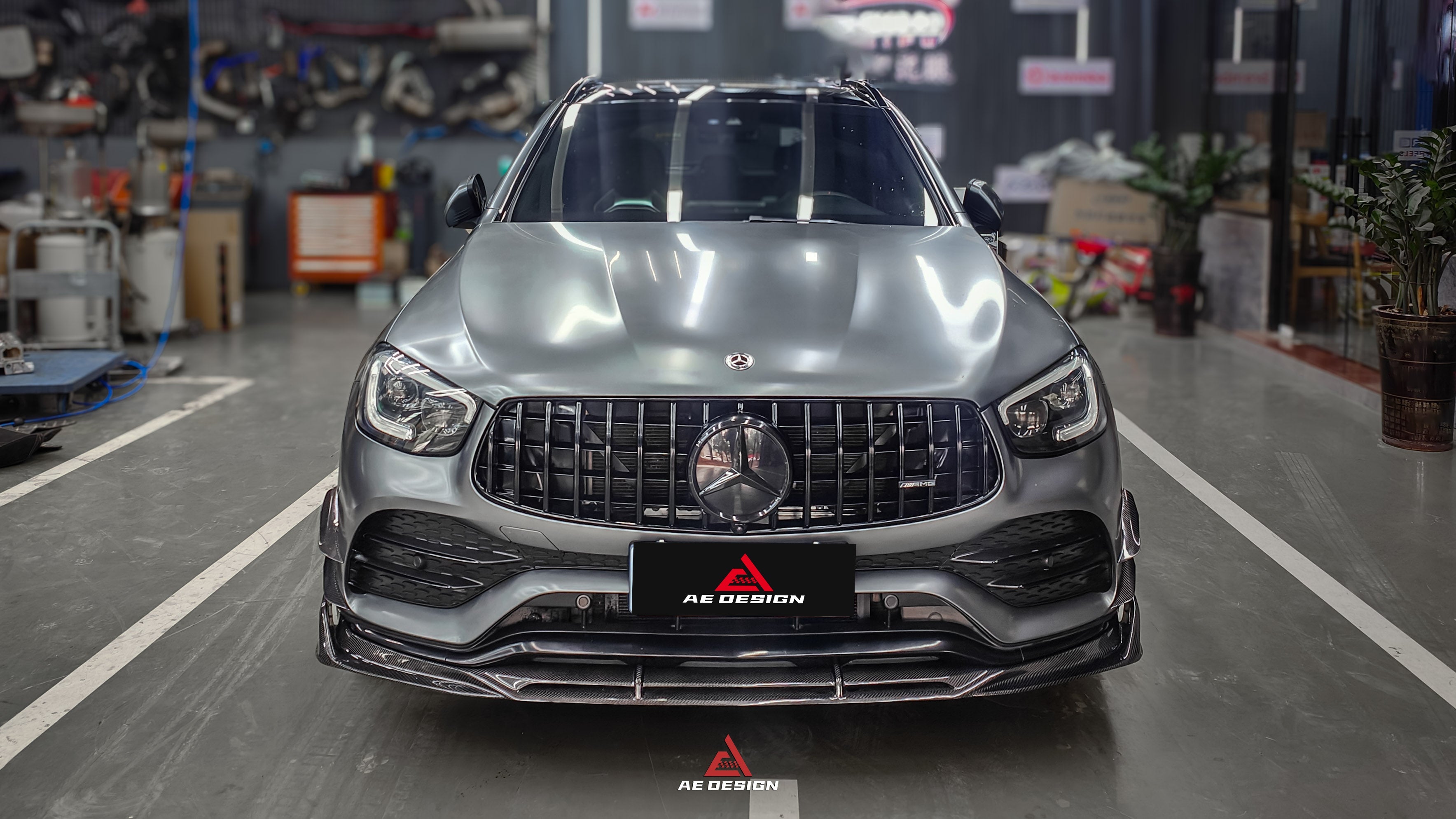 Mercedes Benz GLC43 AMG & GLC300 (with sport-package bumper, does not fit base model) W253 GLC & GLC Coupe 2020 2021 2022 2023 with Aftermarket Parts - AE Style Front Canards Pre-preg Carbon Fiber