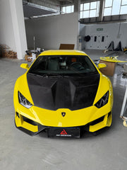 Lamborghini Huracan LP580 LP610 Evo RWD AWD Tecnica Performante 2015 2016 2017 2018 2019 2020 2021 2022 2023 2024 with Aftermarket Parts - Hood Pre-preg Carbon Fiber from ArmorExtend