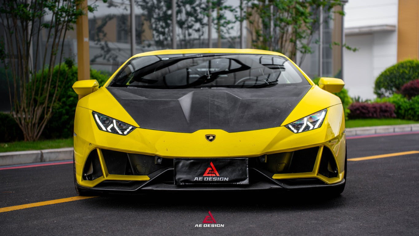 Lamborghini Huracan LP580 LP610 Evo RWD AWD Tecnica Performante 2015 2016 2017 2018 2019 2020 2021 2022 2023 2024 with Aftermarket Parts - Hood Pre-preg Carbon Fiber from ArmorExtend