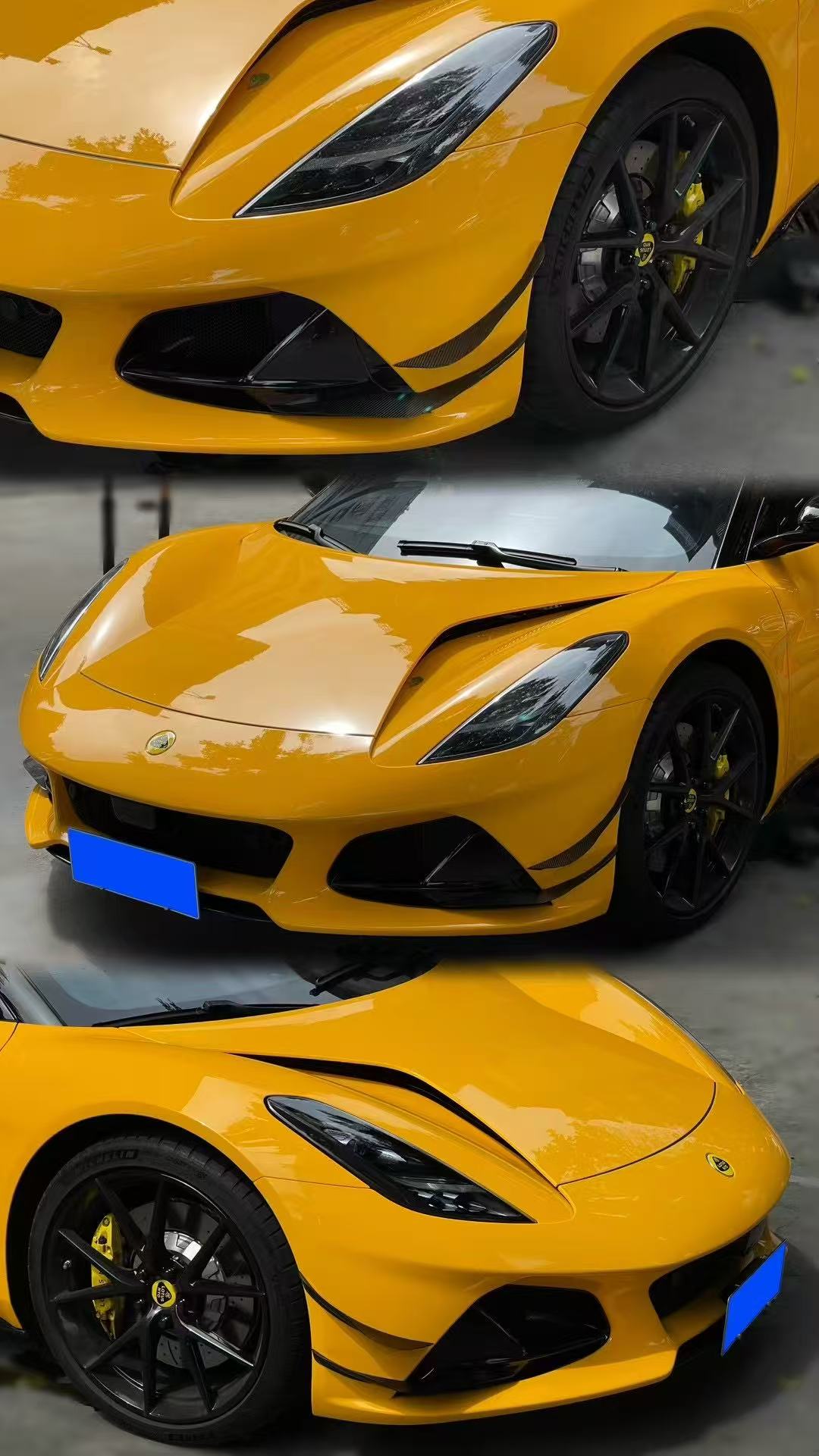 Lotus Emira 3.6 V6 2.0 Four-cylinder 2022-ON with Aftermarket Parts - AE Front Canards?Carbon Fiber from ArmorExtend