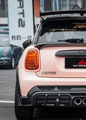 MINI Cooper JCW (John Cooper Works) F56 LCI 2022-ON with Aftermarket Parts - AE Style Carbon Fiber Rear Diffuser & Canards from ArmorExtend