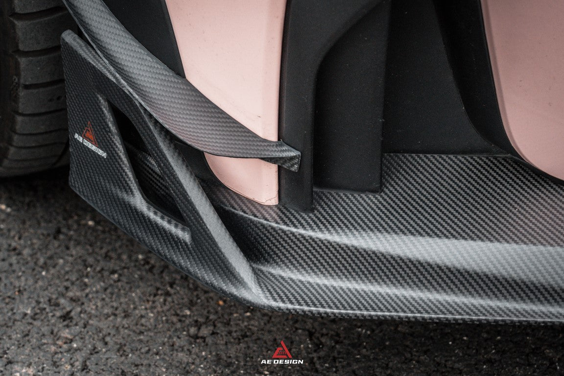 MINI Cooper JCW (John Cooper Works) F56 LCI 2022 2023 2024 with Aftermarket Parts - AE Style Front Canards?Carbon Fiber?from ArmorExtend
