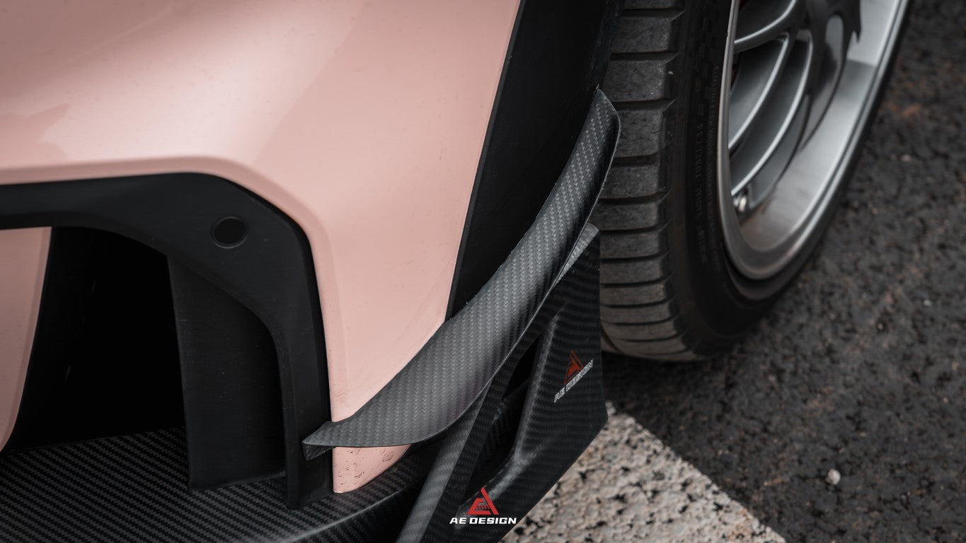MINI Cooper JCW (John Cooper Works) F56 LCI 2022 2023 2024 with Aftermarket Parts - AE Style Front Canards?Carbon Fiber?from ArmorExtend