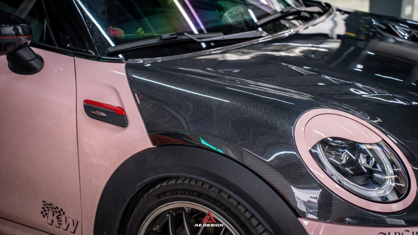 MINI Cooper JCW (John Cooper Works) F56 & Cooper (All Models) LCI 2022 2023 2024 with Aftermarket Parts - AE Style Hood?Carbon Fiber?from ArmorExtend
