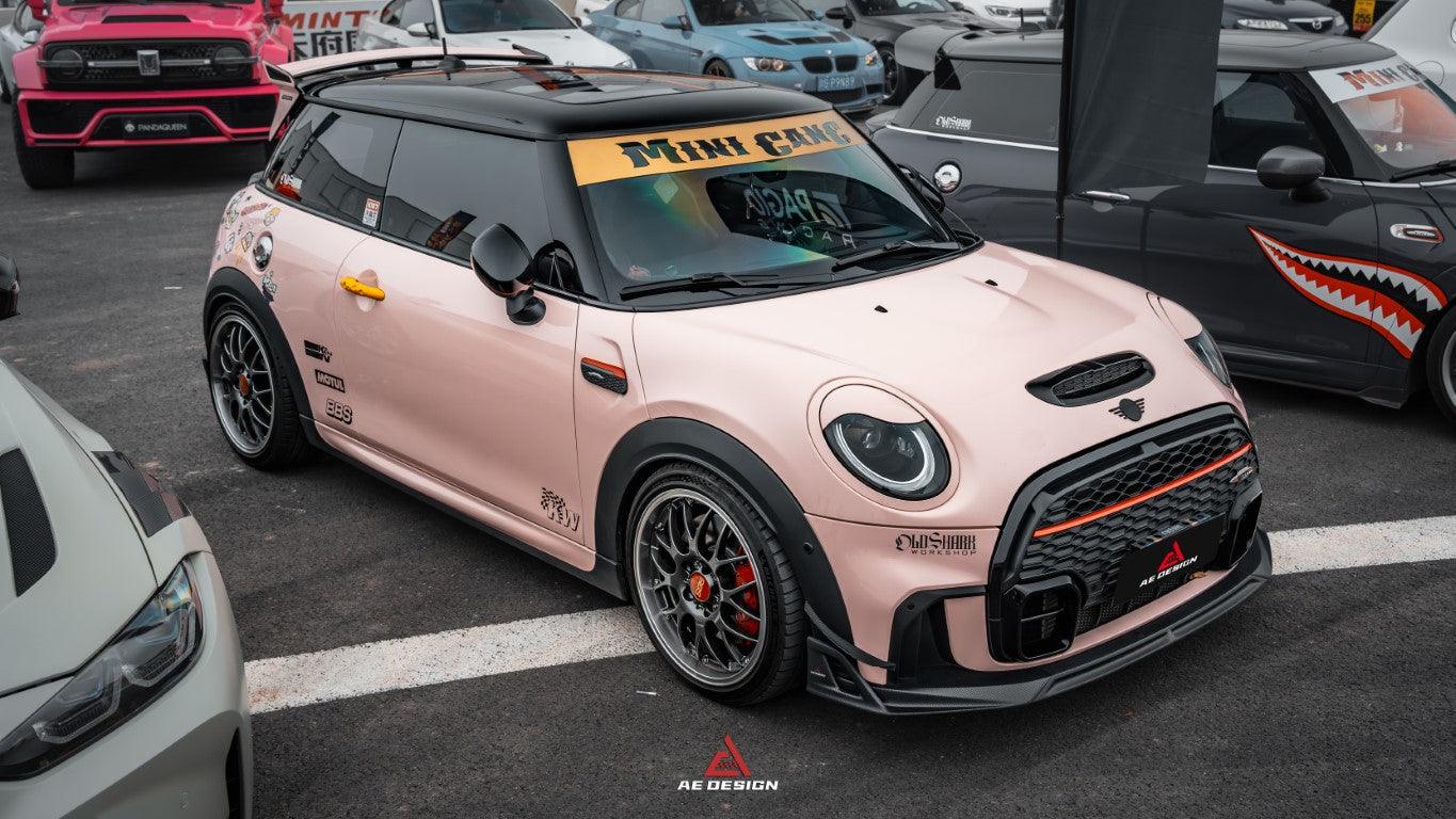 MINI Cooper JCW (John Cooper Works) F56 LCI 2022 2023 2024 with Aftermarket Parts - AE Style Front Lip?Carbon Fiber?from ArmorExtend