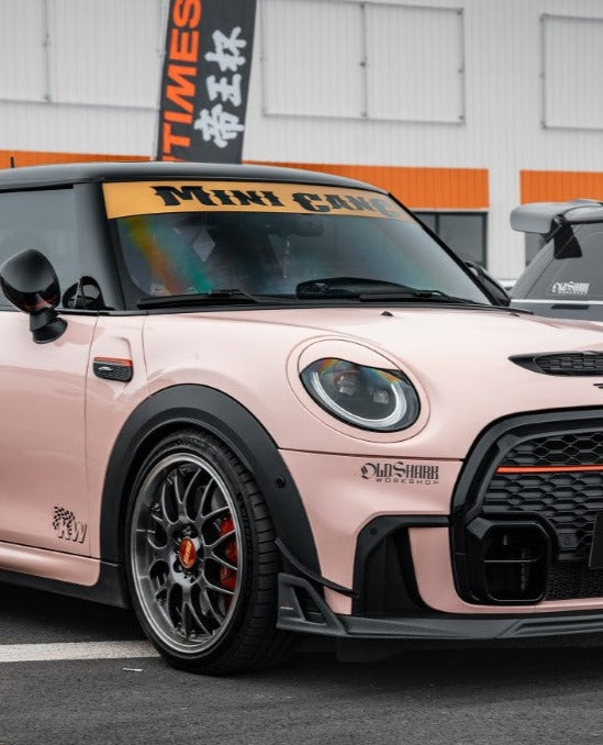 MINI Cooper JCW (John Cooper Works) F56 LCI 2022 2023 2024 with Aftermarket Parts - AE Style Front Canards?Carbon Fiber?from ArmorExtend