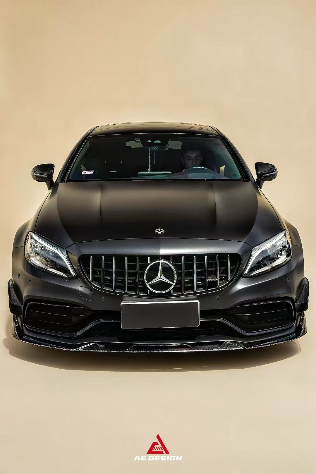 Mercedes Benz C-Class C63S C63 AMG W205 Coupe Convertible 2015 2016 2017 2018 2019 2020 2021 2022 2023 (suitable for both pre-facelift and facelift) with Aftermarket Parts - AE Front Canards Carbon Fiber from ArmorExtend