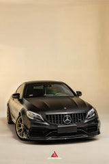 Mercedes Benz C-Class C63S C63 AMG W205 Coupe Convertible 2015 2016 2017 2018 2019 2020 2021 2022 2023 (suitable for both pre-facelift and facelift) with Aftermarket Parts - AE Front Lip Carbon Fiber from ArmorExtend
