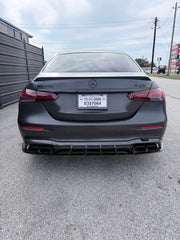 Mercedes Benz E-Class E350 E450 (with sport package bumper) W213 Facelift 2020 2021 2022 2023 2024 & E53 E63/S W213 Facelift 2020 2021 2022 2023 2024 with Aftermarket Parts - AE Rear Diffuser Carbon Fiber from ArmorExtend