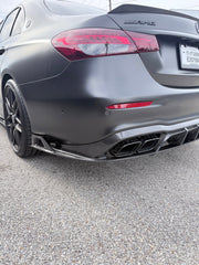 Mercedes Benz E-Class E350 E450 (with sport package bumper) W213 Facelift 2020 2021 2022 2023 2024 & E53 E63/S W213 Facelift 2020 2021 2022 2023 2024 with Aftermarket Parts - AE Rear Diffuser Carbon Fiber from ArmorExtend
