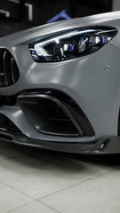 Mercedes Benz E63 W213 2021 2022 2023 2024 with Aftermarket Parts - AE Front Lip Carbon Fiber from ArmorExtend