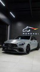 Mercedes Benz E63 W213 2021 2022 2023 2024 with Aftermarket Parts - AE Front Lip Carbon Fiber from ArmorExtend
