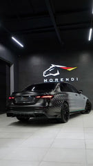 Mercedes Benz E-Class E350 E450 (with sport package bumper) W213 Facelift 2020 2021 2022 2023 2024 & E53 E63/S W213 Facelift 2020 2021 2022 2023 2024 with Aftermarket Parts - AE Rear Diffuser Carbon Fiber from ArmorExtend