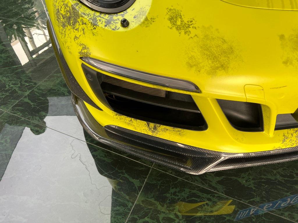 Porsche 911 991.2 Carrera GTS/4 GTS 2015 2016 2017 2018 2019 with Aftermarket Parts - AE Style Front Canards?Carbon Fiber from?ArmorExtend