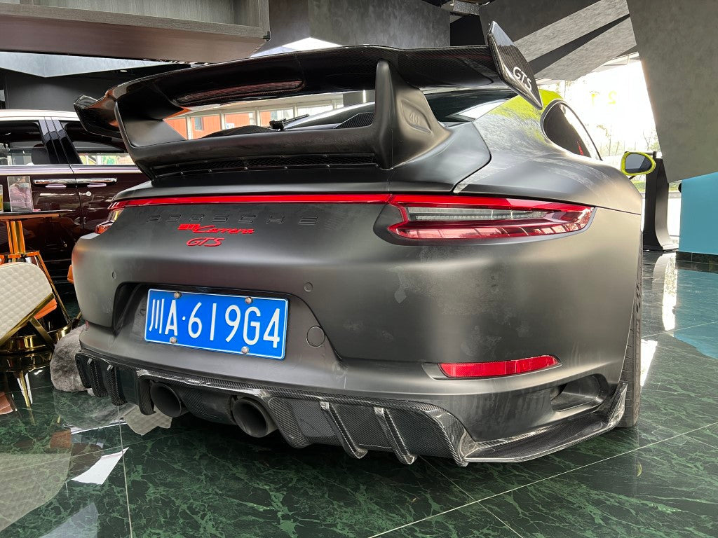 Porsche 911 991.2 Carrera GTS/4 GTS & Carrera 2/2S/4/4S (with PSE Package) 2015-2019 with Aftermarket Parts - AE Style Carbon Fiber Rear Diffuser from ArmorExtend