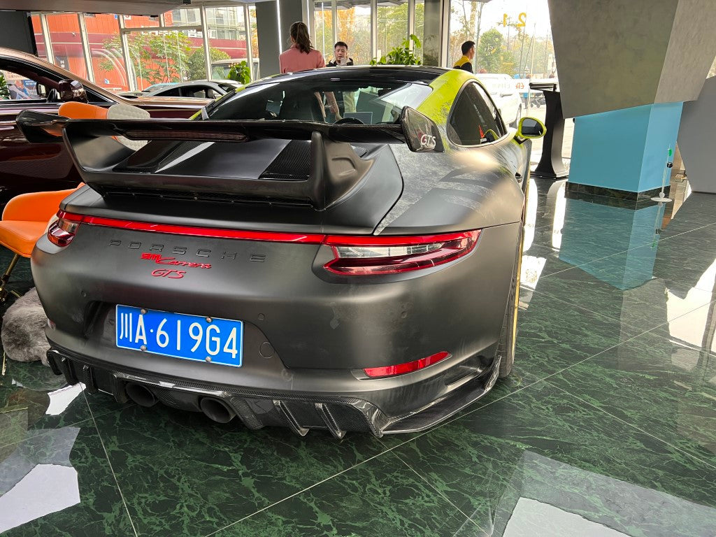 Porsche 911 991.2 Carrera GTS/4 GTS & Carrera 2/2S/4/4S (with PSE Package) 2015-2019 with Aftermarket Parts - AE Style Carbon Fiber Rear Diffuser from ArmorExtend