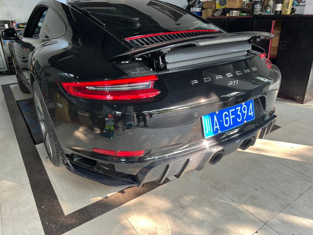 Porsche 911 991.2 Carrera GTS/4 GTS & Carrera 2/2S/4/4S (with PSE Package) 2015-2019 with Aftermarket Parts - AE Style Carbon Fiber Rear Diffuser from ArmorExtend