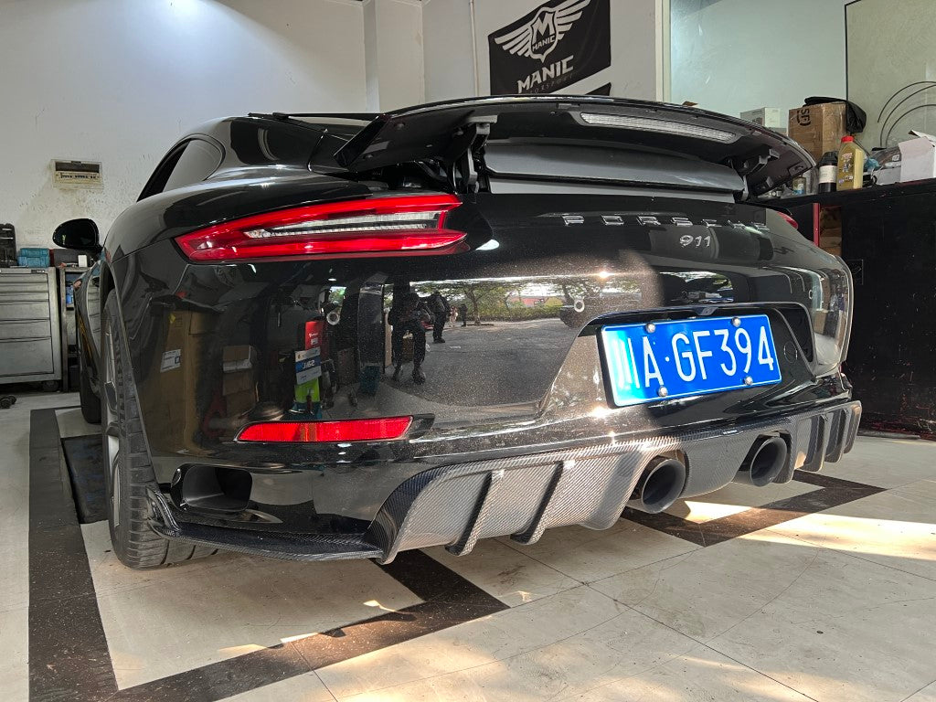 Porsche 911 991.2 Carrera GTS/4 GTS & Carrera 2/2S/4/4S (with PSE Package) 2015-2019 with Aftermarket Parts - AE Style Carbon Fiber Rear Diffuser from ArmorExtend